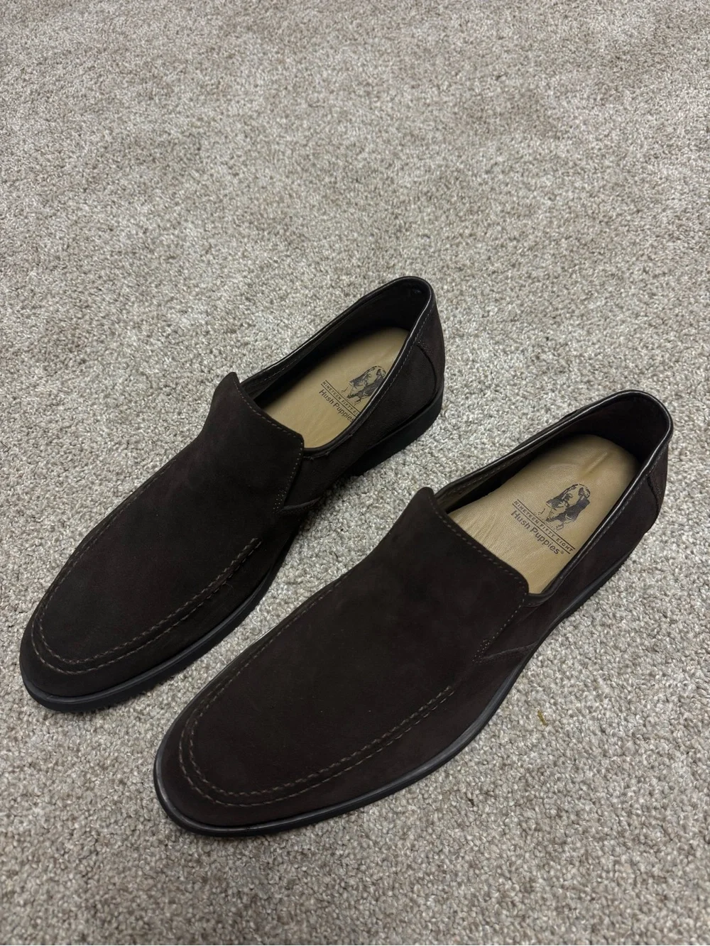 Hush Puppies Reminisce Grey Suede Loafers Men’s Size 11.5 M Slip On